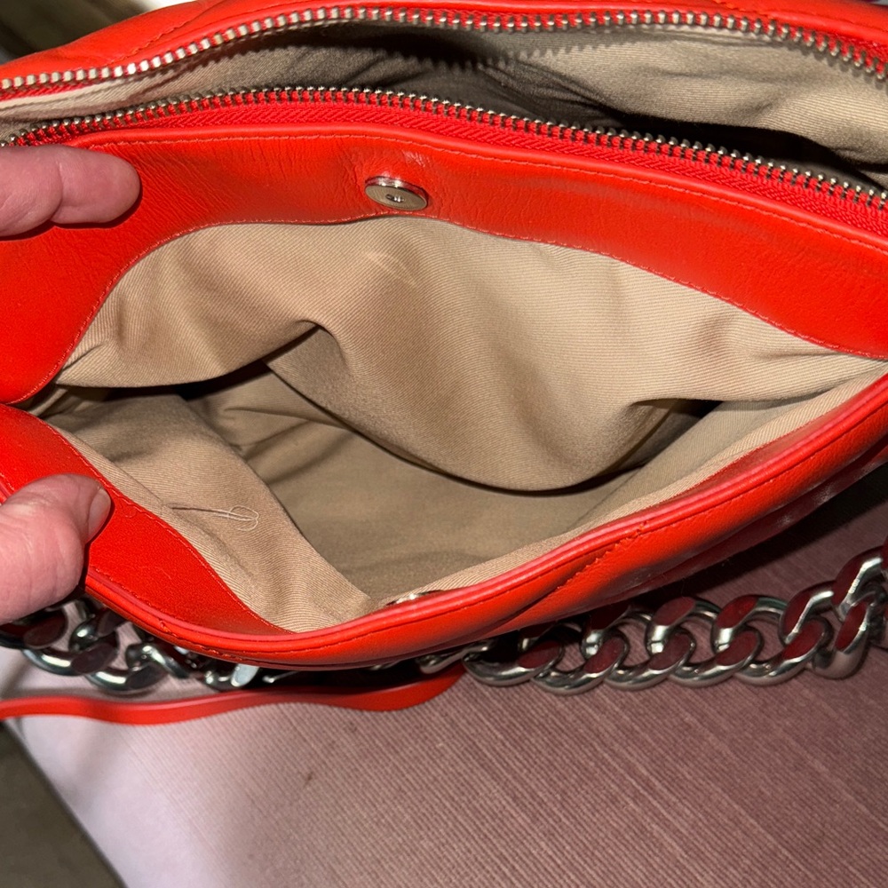 Rebecca Minkoff Bold Orange Crossbody Bag with Chain - Picture 9 of 12
